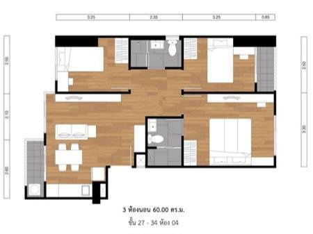 picture Lumpini Place Ratchada-Sathu    28th floor  Size 60.06 sq.m. - 22/25