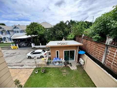 Single house for sale, corner house, Suan Racha Village, Soi Mai Lap 14, corner house ready to move in (N.1750)