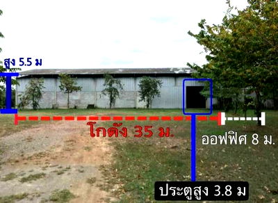 เช่าโรงงาน ราชบุรี : ให้เช่าโกดังติดถนน  ห้วยไผ่ ราชบุรี พร้อมหม้อแปลง 160 KVA  