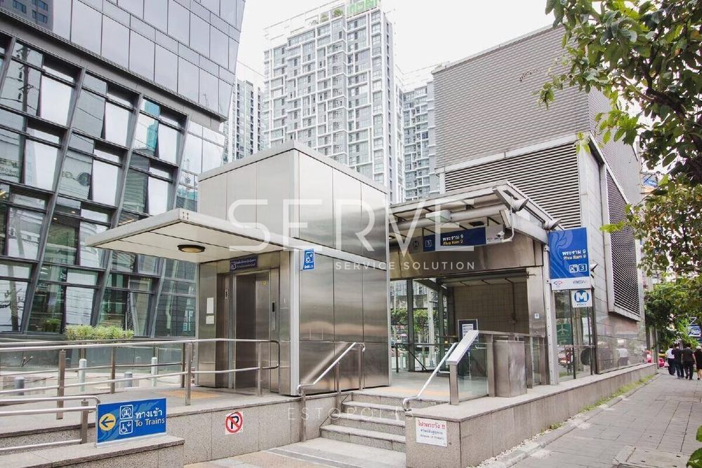 picture 2 Beds Large Room Good Location MRT Phra Ram 9  500 m. and CentralPlaza / For Rent-Belle Grand Rama 9 - 13/13