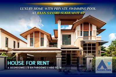 Houses for rent Rama 4 Road : 🔼🔽 AccomA 📩 Luxury home with grand interiors in Sukhumvit (AA41875)