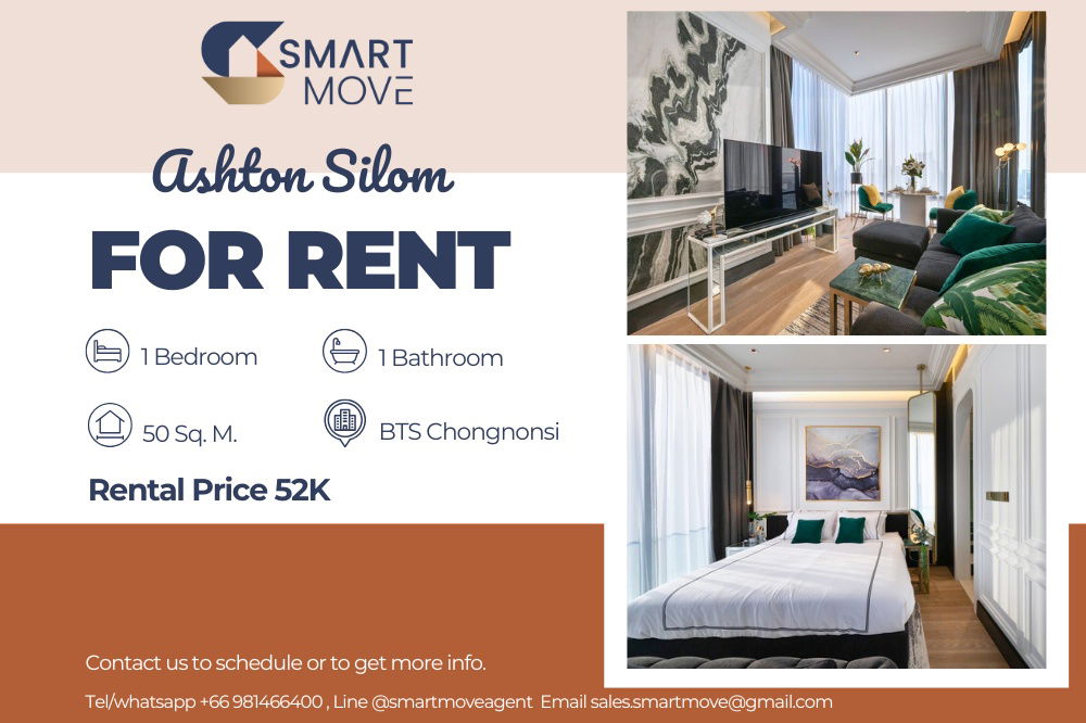 picture 🔥 For Rent !!🔥 Code C20221202813..........Ashton Silom, 1 bedroom, 1 bathroom, high floor 40++, city view, furnished, ready to move in 📣📣 - 1/8