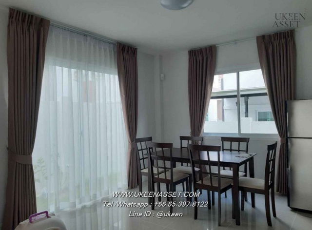 รูป UK01-307 ให้เช่าบ้านเดี่ยว 3 ห้องนอน หมู่บ้านเลควัลเล่ย์ ศรีราชา ชลบุรี : ค่าเช่าเพียง 25,000 บาท/เดือน - รูปที่ 4/14