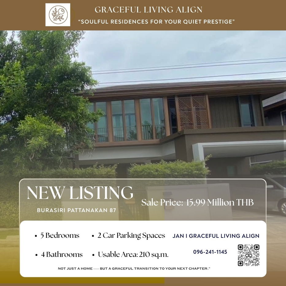 picture For Sale | Burasiri Pattanakarn 87 – 4 Bedroom Home | Northern Facing | Tranquil Family Space - 1/10