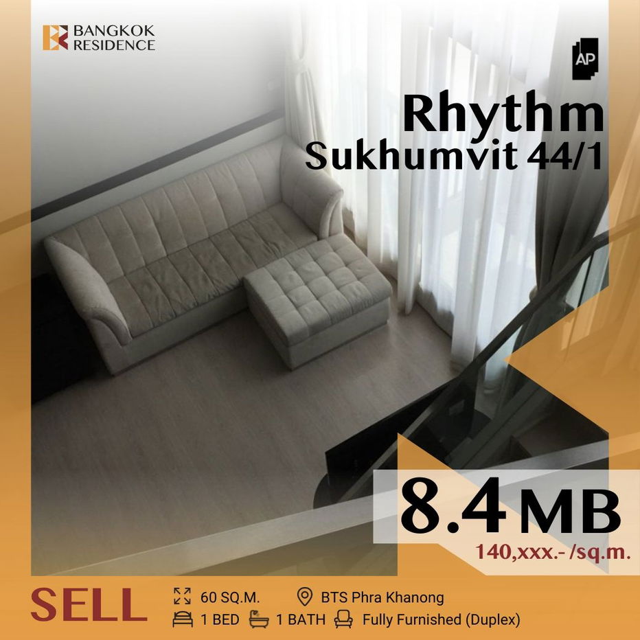 รูป ✨Duplex  คอนโดแต่งครบ, ทำเลใจกลางสุขุมวิท ✨ Rhythm Sukhumvit 44/1 ใกล้ BTS พระโขนง  - รูปที่ 1/12