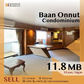 🌟 Duplex unit รีโนเวทใหม่ สวยมาก Baan On-Nut Condominium Sukhumvit 77 near BTS on nut
