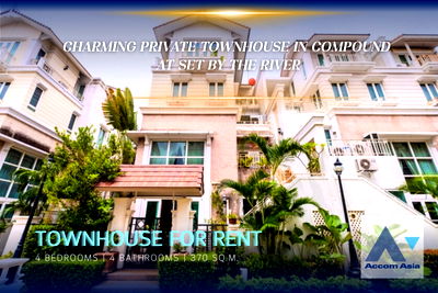 เช่าทาวน์โฮม วิทยาลัยสารพัดช่างธนบุรี : 🔼🔽 AccomA 📩 Charming private townhouse for rent in compound for rent at Set by the River (11007515)