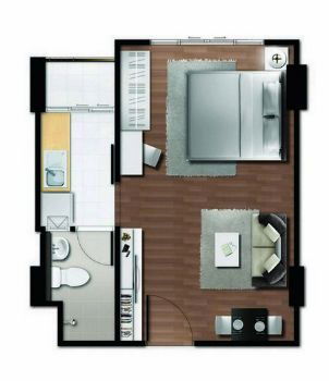 picture Condo for rent, beautiful, DCONDO CAMPUS RESORT Bangna, 30 sq m, decorated by professional architects. - 9/10