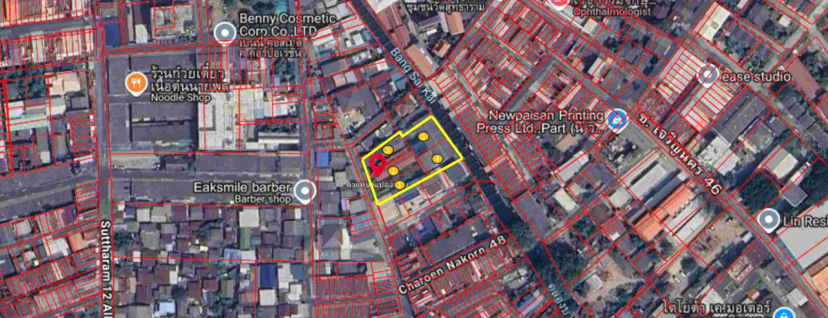picture Land for Sale: 5 Plots (Total 436.6 sq.wah) with Buildings and Houses, Soi Charoen Nakhon 48 - 15/16