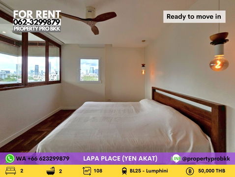 🌟 For Rent: Tranquil & Spacious 2BR Condo in Soi Yen Akat | 108 sqm | Sunset View | Near MRT Lumpini
