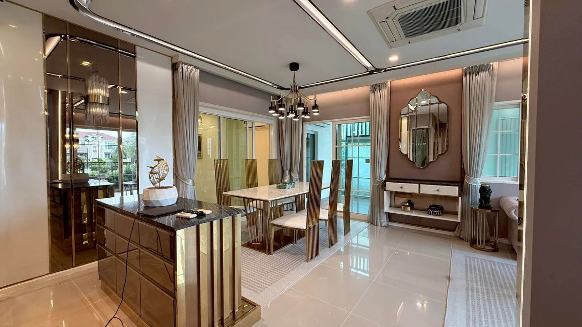 รูป 🏡 ปล่อยเช่าบ้านเดี่ยวแปลงมุมสุดหรู แต่งครบ พร้อมอยู่ Grandio ลาดพร้าว – เกษตรนวมินทร์ (หลังบ้านตัวอย่าง ตกแต่งหรู เฟอร์ครบ วิวสวนหน้าโครงการ) - รูปที่ 12/16