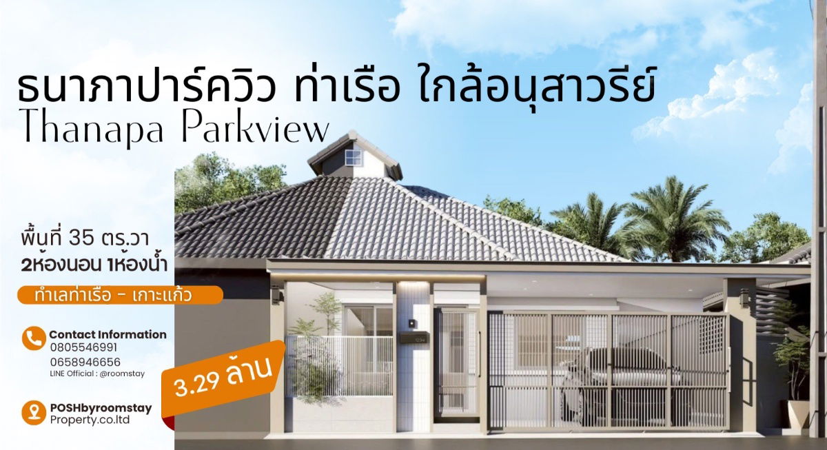 รูป  ธนาภาพาร์ควิว โซนท่าเรือ – ทาวน์เฮ้าส์รีโนเวทใหม่ ทำเลใกล้อนุสาวรีย์ เพียง 3.29 ล้าน - รูปที่ 1/15