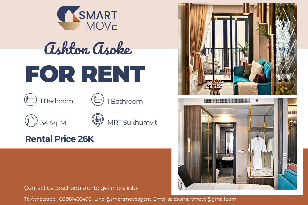 picture 🔥 For Rent !!🔥 Code C20231000162..........Ashton Asoke, 1 bedroom, 1 bathroom, high floor 14++, furnished, ready to move in 📣📣 - 1/8