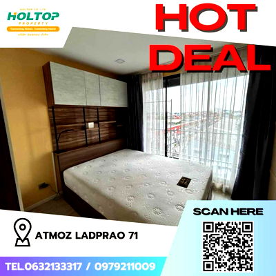 เช่าคอนโด เขตลาดพร้าว : #Z1679 ให้เช่าคอนโด Atmoz Ladprao 71