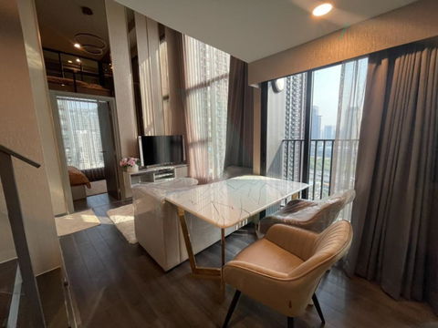 ให้เช่าคอนโด ไนท์บริดจ์ สเปซ พระราม 9 อาคาร 1 ชั้น 16 Duplex 2 ห้องนอน ขนาด 44.00 ตรม ใกล้ Central พระราม 9