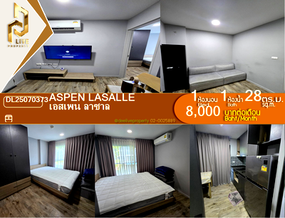 Condos for rent ikea bangna : DL25070373 Condo for rent, Aspen Lasalle near MRT ศรีลาซาล, ready to move in, call urgently 0800343450 LineID @655ebbvc
