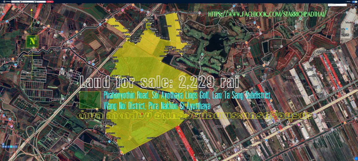 picture ✅Land for sale: 2,229 rai, 3 ngan, 54 sq wah. Phahonyothin Road, Soi Ayodhya Links Golf Course, Lam Ta Sang, Bo Ta Lo Subdistrict,  - 1/5