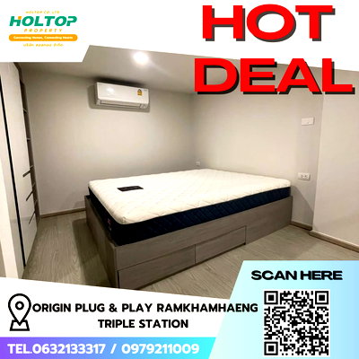 คอนโดให้เช่า : #R5396 ให้เช่าคอนโด Origin Plug & Play Ramkhamhaeng Triple Station 