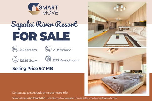 🔥 สำหรับขาย !! ห้องหายาก !! 🔥 Code C20250500034..........Supalai River Resort, 2 ห้องนอน, 2 ห้องน้ำ, วิวแม่น้ำ, แต่งครบ, ราคาพิเศษ!!📣📣
