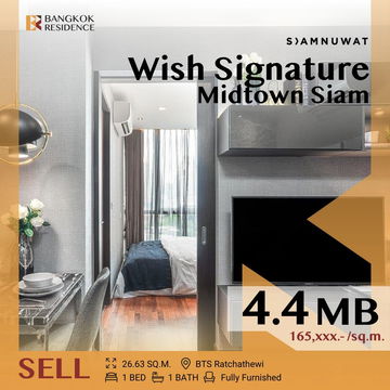 💥 Best Deal! Fully Furnished Unit  💥 Wish Signature Midtown Siam near BTS  Ratchathewi