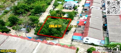 ที่ดิน วิทยาลัยการจัดการเพชรเกษม : ที่สวยปลูกบ้าน/โกดังขนาดเล็ก 186.6 วา สะดวกติดถนน 3 ด้าน ในซอยค่ายกำแพงเพชร ใกล้เศรษฐกิจ และ พุทธสาคร