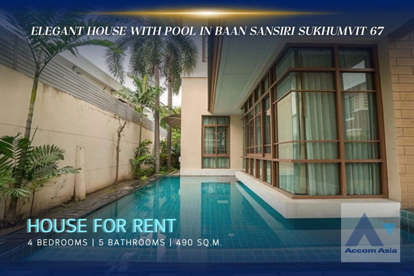 รูป 🔼🔽 AccomA 📩 Elegant house with pool in Baan Sansiri Sukhumvit 67 (AA27837) - รูปที่ 1/17