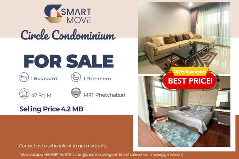 🔥 Sale with tenant !!🔥 Code C20250700041..........Circle Condominium, 1 bedroom, 1 bathroom, high floor 13++, furnished, Special Deal!!📣📣