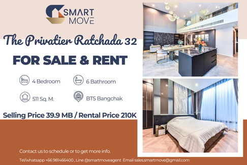🔥For Sale 🔥Single house !! Code C20240201408.......The Privatier Ratchada 32, 4 bed, 6 bath, 3 floors, furnished, Luxury, Special Deal!!📣📣