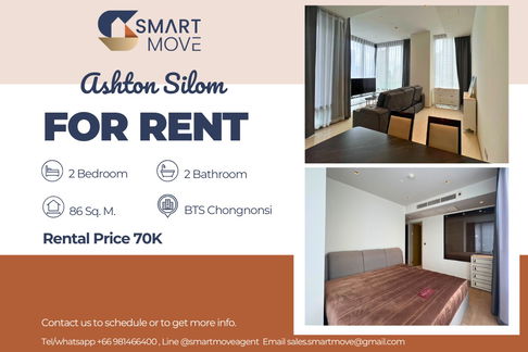 🔥 สำหรับเช่า !!🔥 Code C20250700061..........Ashton Silom, 2 ห้องนอน, 2 ห้องน้ำ, ชั้นสูง 11++, แต่งครบ, พร้อมเข้าอยู่ 📣📣