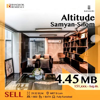 Condos for sale MRT Sam Yan : 🔥 Hot Deal! Fully Furnished , Altitude Samyan–Silom near MRT Sam Yan 