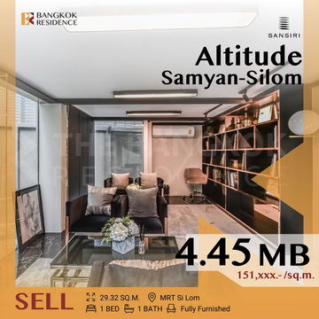 🔥 Hot Deal! Fully Furnished , Altitude Samyan–Silom near MRT Sam Yan 