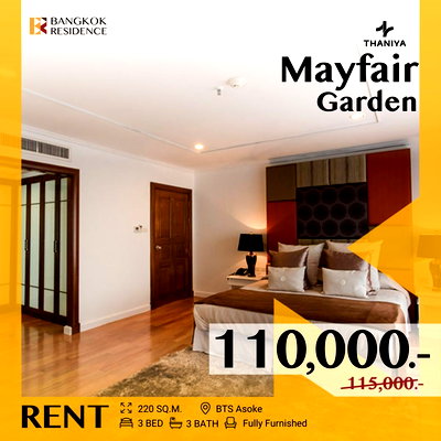 Condos for rent : Mayfair Garden 🌅 Gorgeous Lake  & Sunset View ✨ Luxury Unit with Maid Quarter, Near BTS Asoke