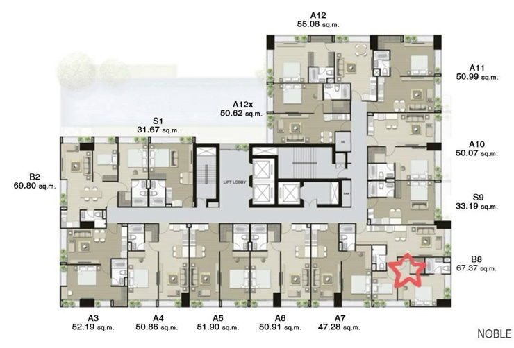 รูป #Z1713 ให้เช่าคอนโด  Noble Refine Sukhumvit26  - รูปที่ 6/6