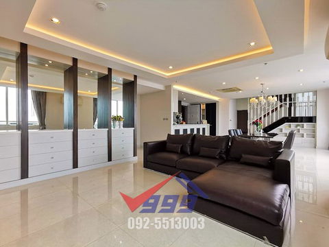 ให้เช่าคอนโด เดอะโฟร์วิงส์ เรสซิเดนซ์  3 ห้องนอน Penhouse Duplex ใกล้ Brighton College Bangkok