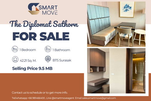 🔥 ขายพร้อมผู้เช่า !!🔥 Code C20230900614..........The Diplomat Sathorn, 1 ห้องนอน, 1 ห้องน้ำ, ชั้นสูง 24++, แต่งครบ, ราคาพิเศษ!!📣📣