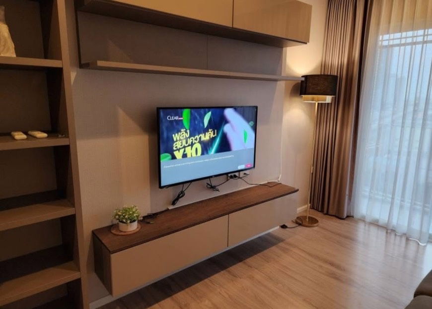 picture P1127 Condo for rent Amber by Eastern Star, next to MRT, purple, open view, built-in room, beautifully decorated, ready to move in. - 7/15