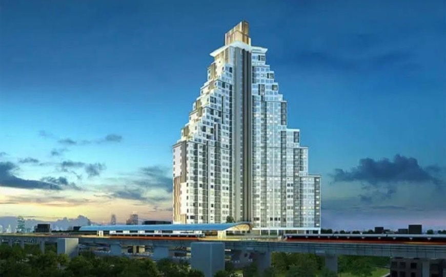 picture P1127 Condo for rent Amber by Eastern Star, next to MRT, purple, open view, built-in room, beautifully decorated, ready to move in. - 14/15
