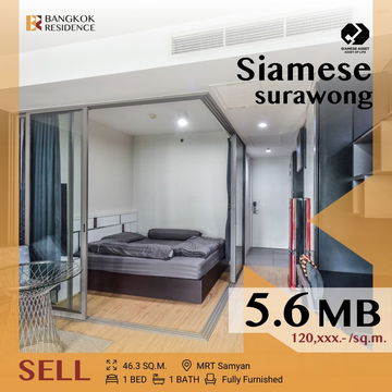 🩵 Modern unit!! Fully furnished, 🩵 Siamese surawong near MRT Sam Yan