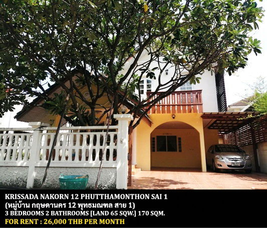 picture FOR RENT KRISSADA NAKORN 12 PHUTTHAMONTHON SAI 1 / 3 bedrooms 2 bathrooms / 65 Sqw. 170 Sqm. **26,000** CLOSE TO NEW SOUTHERN BUS TERMINAL - 1/14
