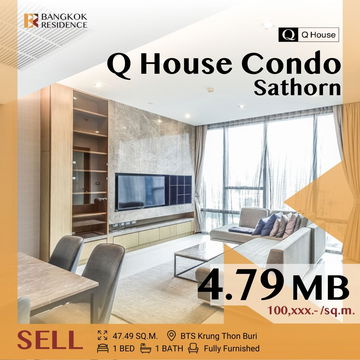 🚀 Special Price! Prime Location , Q House Condo Sathorn near BTS Krung Thon Buri