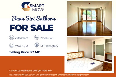 Condos for sale Silom and Sathorn Road : 🔥 Sale with tenant !! 🔥 Code C20221203715..........Baan Siri Sathorn, 2 bedroom, 2 bathroom, furnished, Special Deal!!📣📣