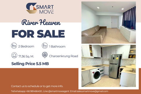 🔥 สำหรับขาย !!🔥 Code C20221203443..........River Heaven, 2 ห้องนอน, 1 ห้องน้ำ, ชั้นสูง 13++, แต่งครบ, ห้องครัวบิ้วอิน, ราคาพิเศษ!!📣📣