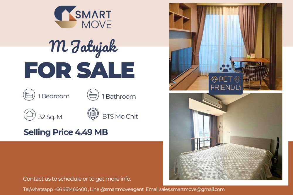 picture 🔥 For Sale !! Pet Friendly !! 🔥 Code C20240800073..........M Jatujak, 1 bedroom, 1 bathroom, high floor 29++, furnished, Special Deal!!📣📣 - 1/9