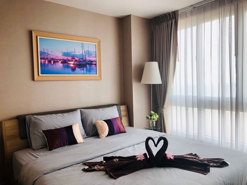 picture Ladda Condo View Sriracha for rent, beautiful room, high floor, sea view, fully furnished, move in ready. - 3/14
