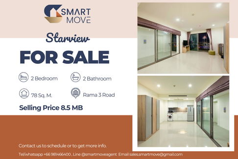 💥สำหรับขายห้องเปล่า !! 💥Code C20240700002.......Star View, 2 ห้องนอน, 2 ห้องน้ำ, ชั้นสูง 30+, วิวแม่น้ำ, ราคาพิเศษ!!