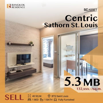 💥 HOT DEAL! Fully Furnished, Centric Sathorn - St. Louis  near BTS Surasak