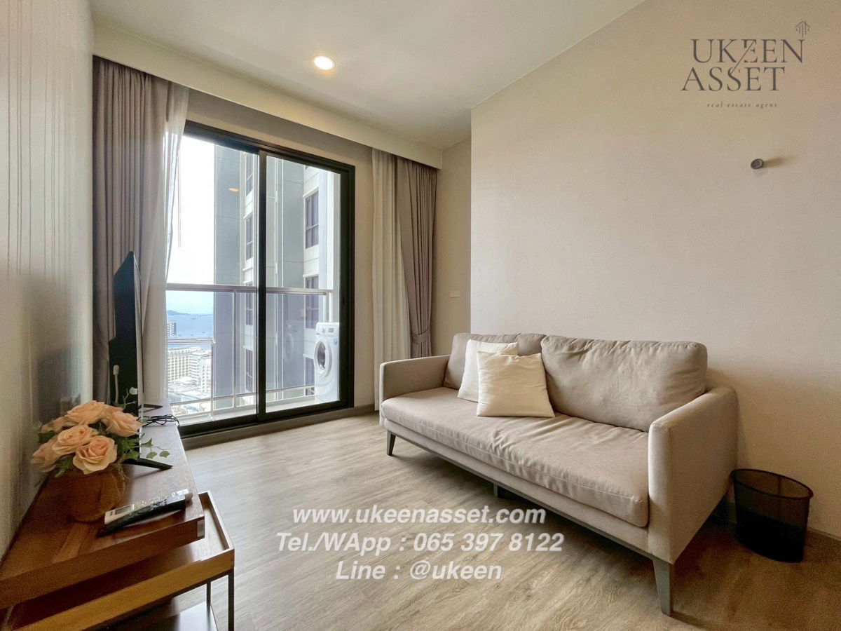 picture UK01-008 For rent KEEN Centre Sriracha Condo 40 sq m. (1 bedroom) 12A floor, city view, beautiful and eye-catching. Free cleaning maid 2 times/week! - 2/15