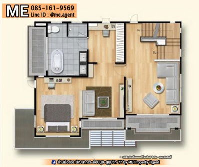 picture For Sale The Plant Elite Pattanakarn 38, 3-Storey Detached House, 2 double floor living rooms, free furniture call 085-161-9569 (BT18-51) - 27/28