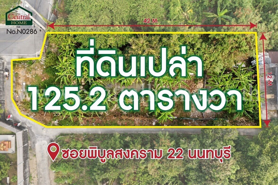 รูป ที่ดินเปล่า 125.2 ตารางวา ซอยพิบูลสงคราม 22 ซอยวัดกำแพง ราคาถูกมาก - รูปที่ 1/13