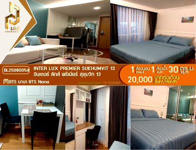 Condos for rent Piyawet Hospital : DL25080054 Condo for rent, Inter Lux Premier Sukhumvit 13 near BTS Nana, ready to move in, call urgently 0656133286 LineID @655ebbvc